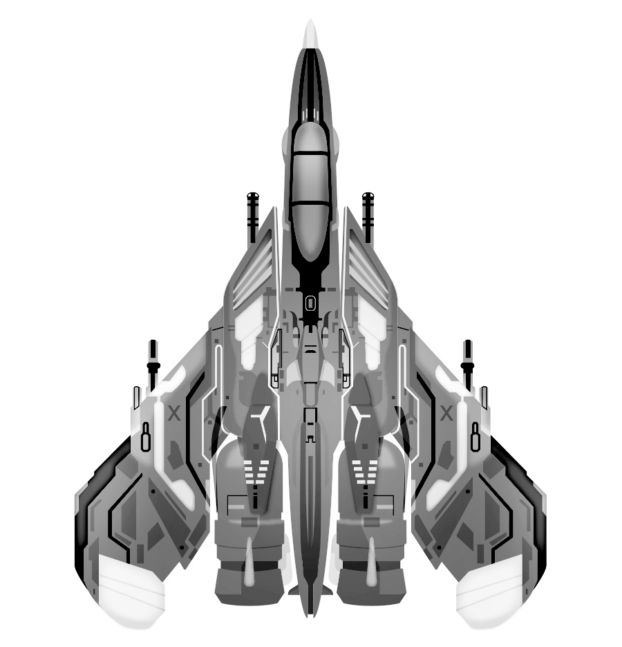 Raiden-Classic-Gaming-Jet-Fighter-Redesigned-by-AlfredoCreates-Gray