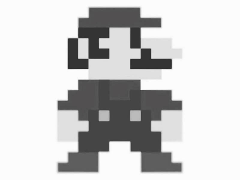 Black White Super Mario Pixel Art Icon Design