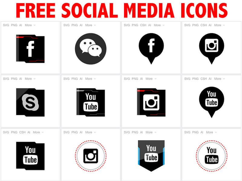 FREE Flat Social Media Icons By Alfredo On Iconfinder