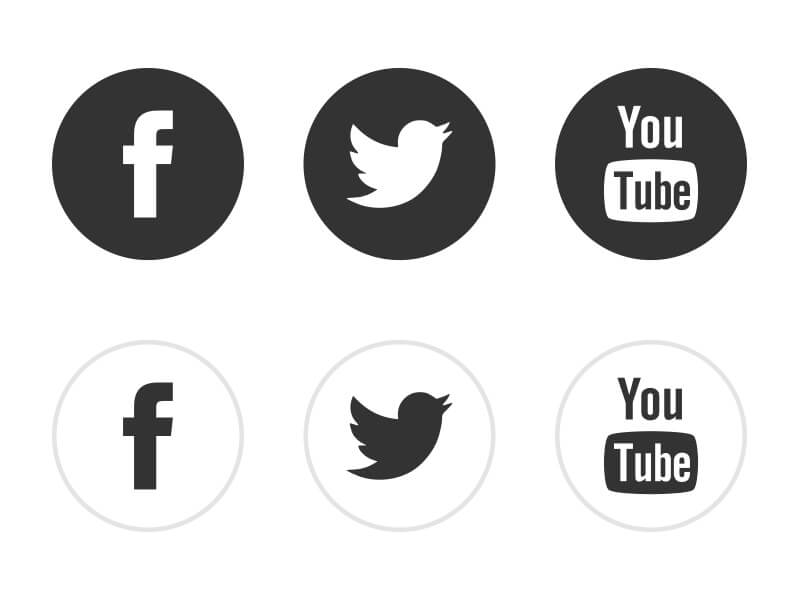 Free Black White Social Media Icons Download PNG SVG JPG
