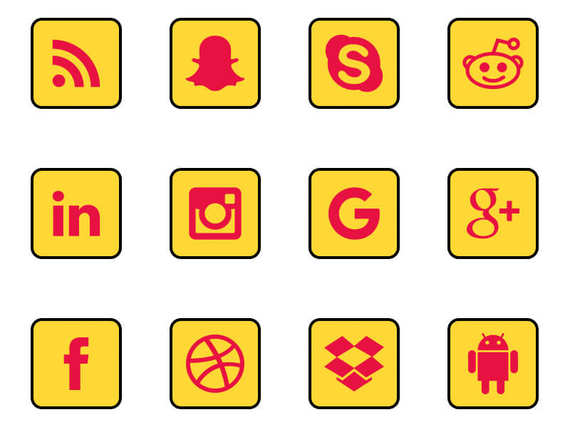 Free Filled Color Social Media Icons By Alfredo 1