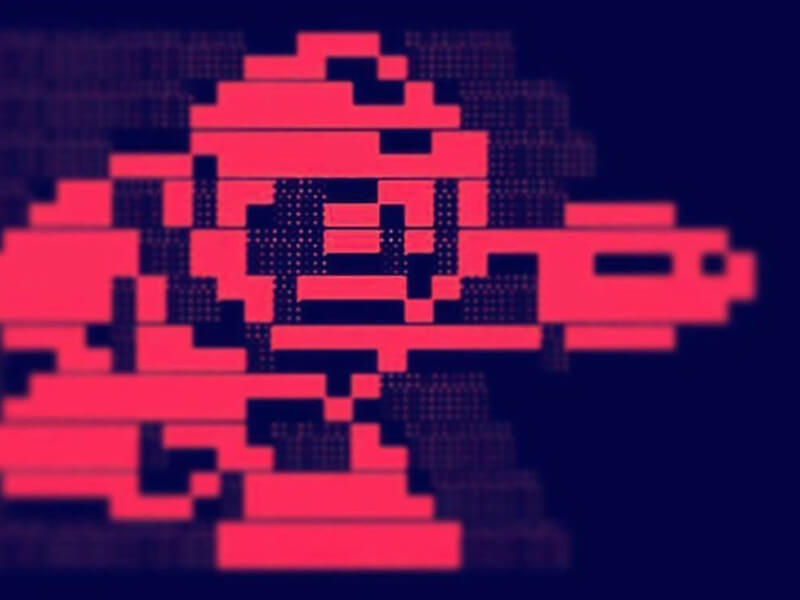 Megaman Pixel Art Text Icon Design
