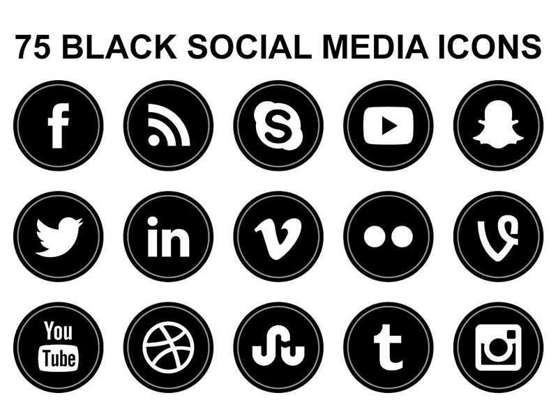 Simple Sleek Social Media Round Icon Design Download 1