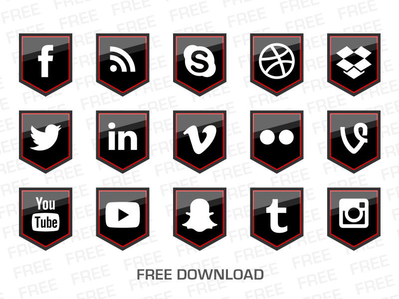 free social media flat icons designed by alfredo hernandez
