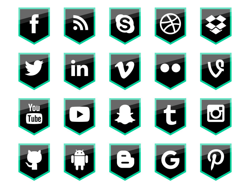 free social media shield flat icon download