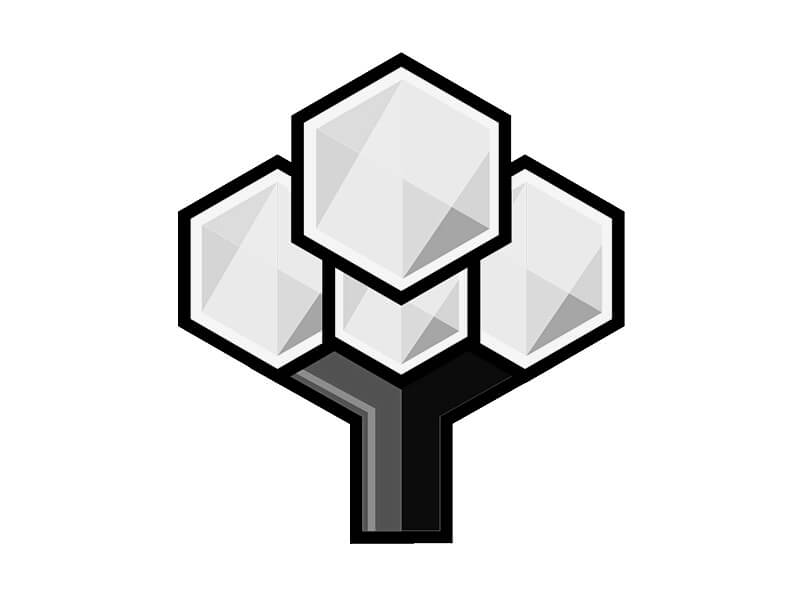 white skill tree epic flat icon design by alfredo