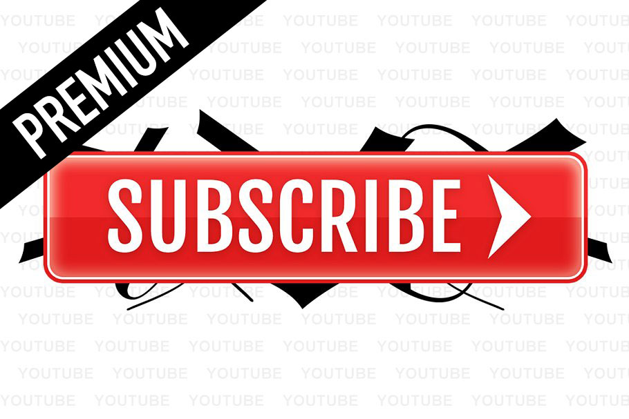 EPIC YouTube Subscribe Button Green Red Black White PNG