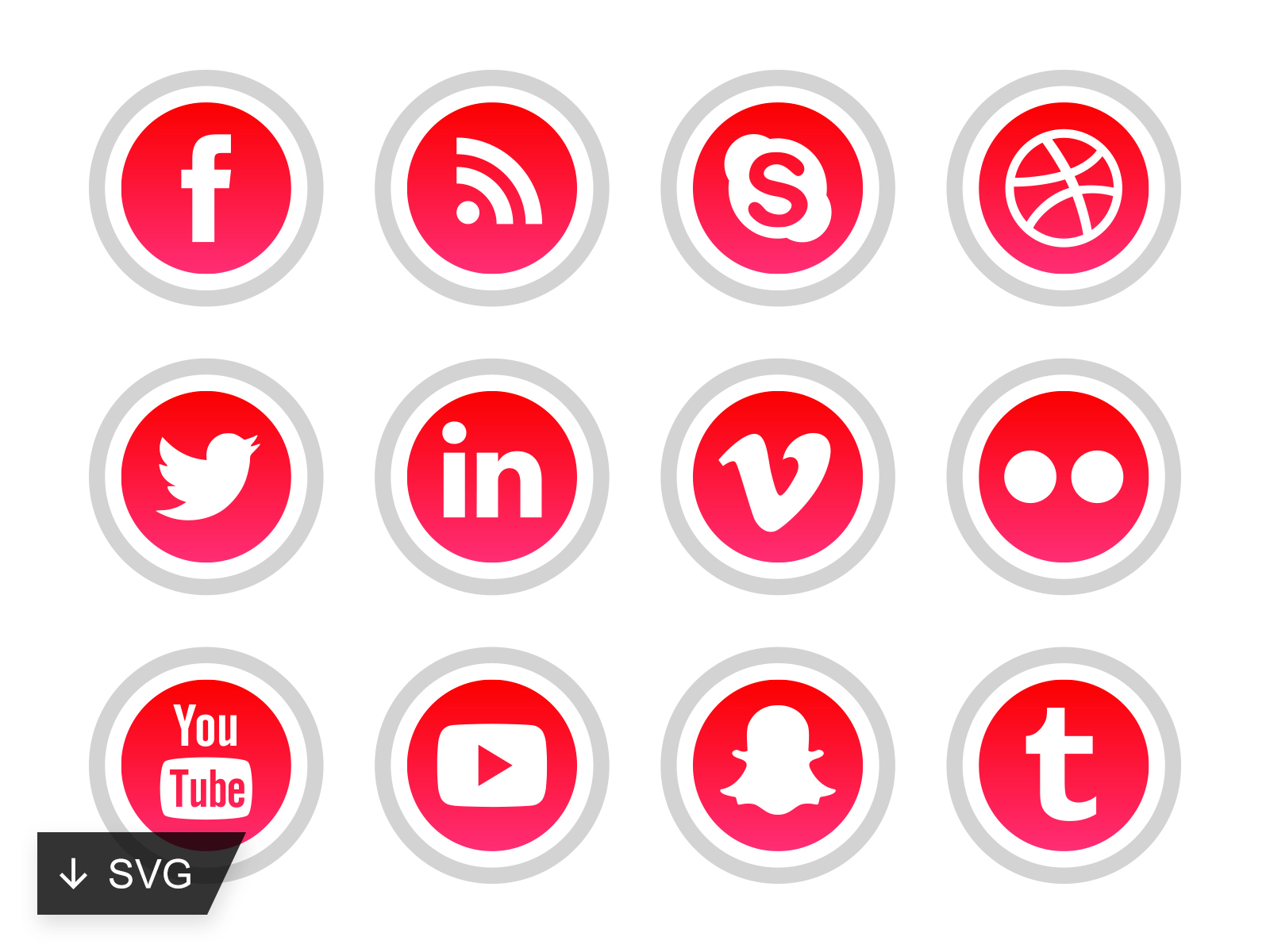 25 Red Social Media Icons by Alfredo Hernandez 2