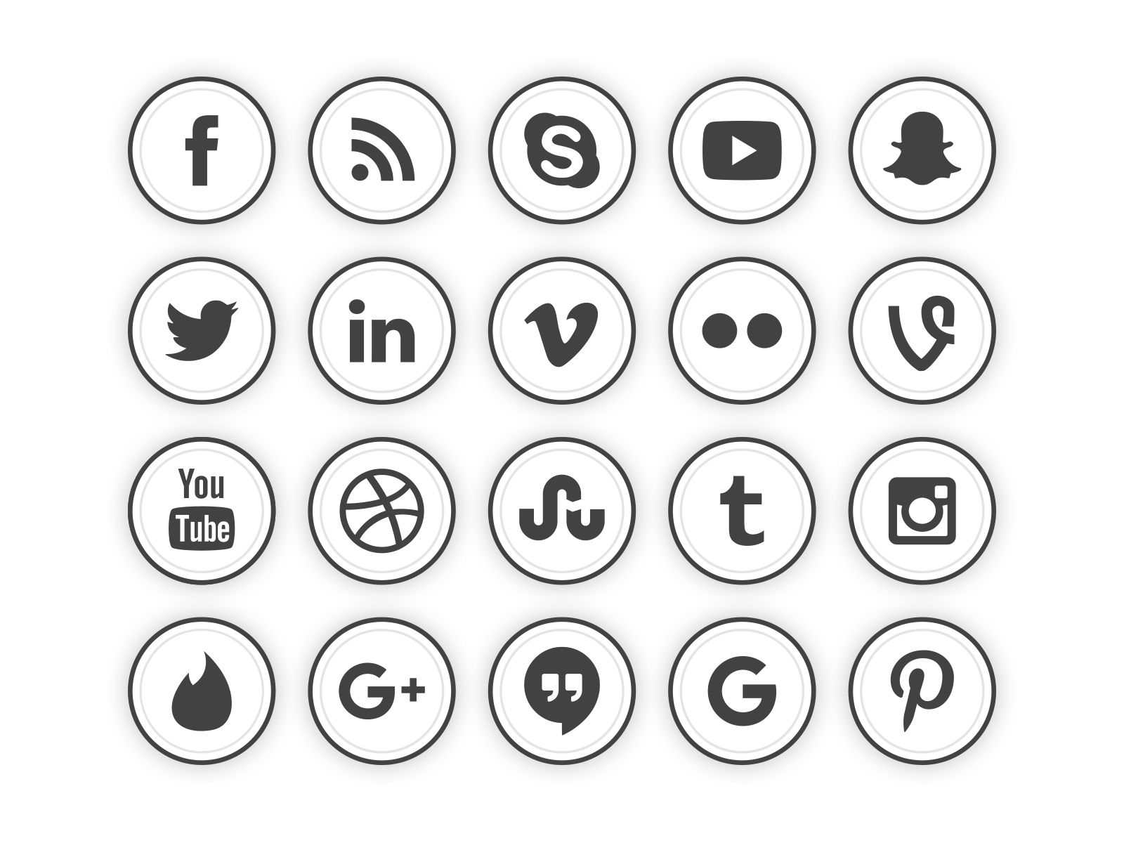 Free Social Media Icons Black White
