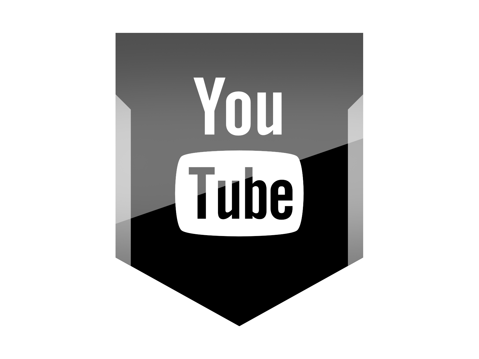 Free Black White YouTube Social Media Icons