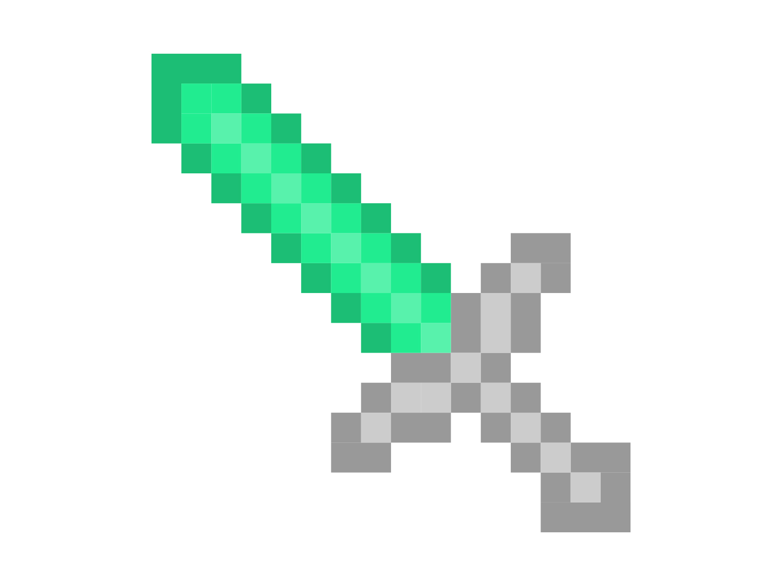 Green Minecraft Pixel Art Sword Icon
