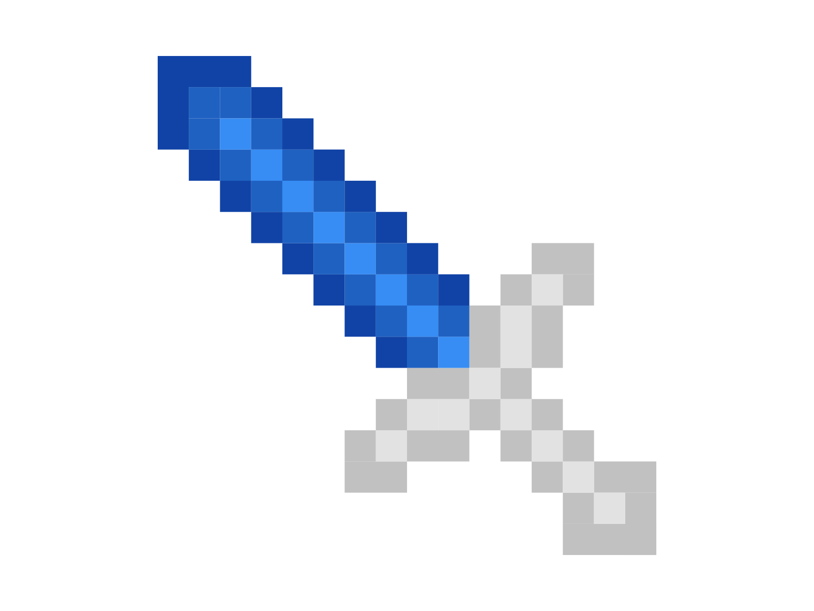 Minecraft Blue Pixel Art Sword Icon