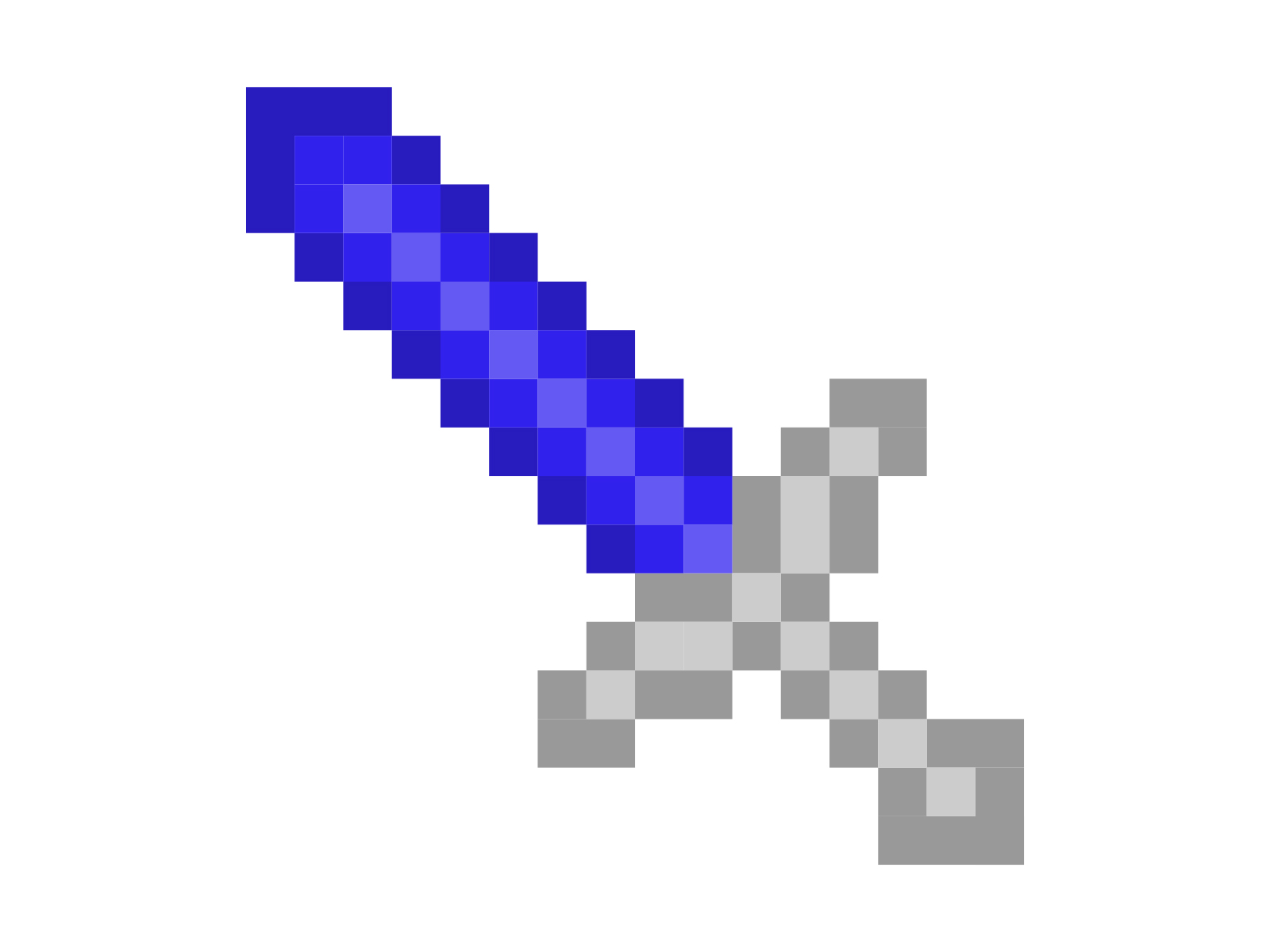 Minecraft Blue Pixel Sword Icon