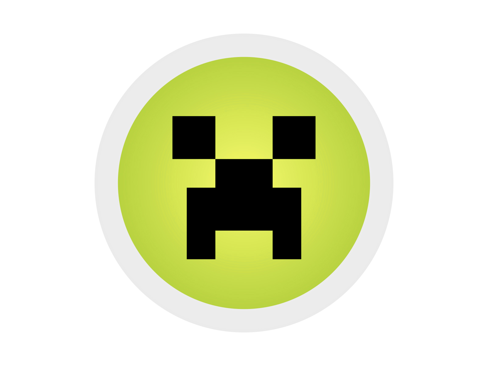 Minecraft Green Creeper Round Icon 2