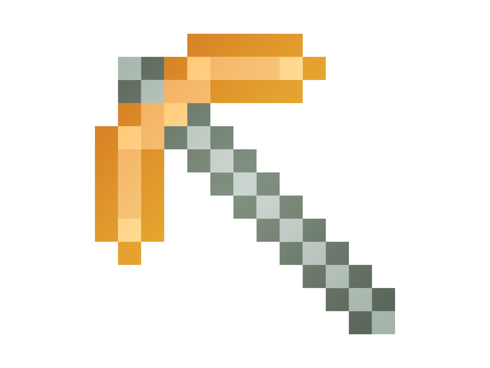 PickAxe Minecraft Pixel Gold Icon Design Inspiration