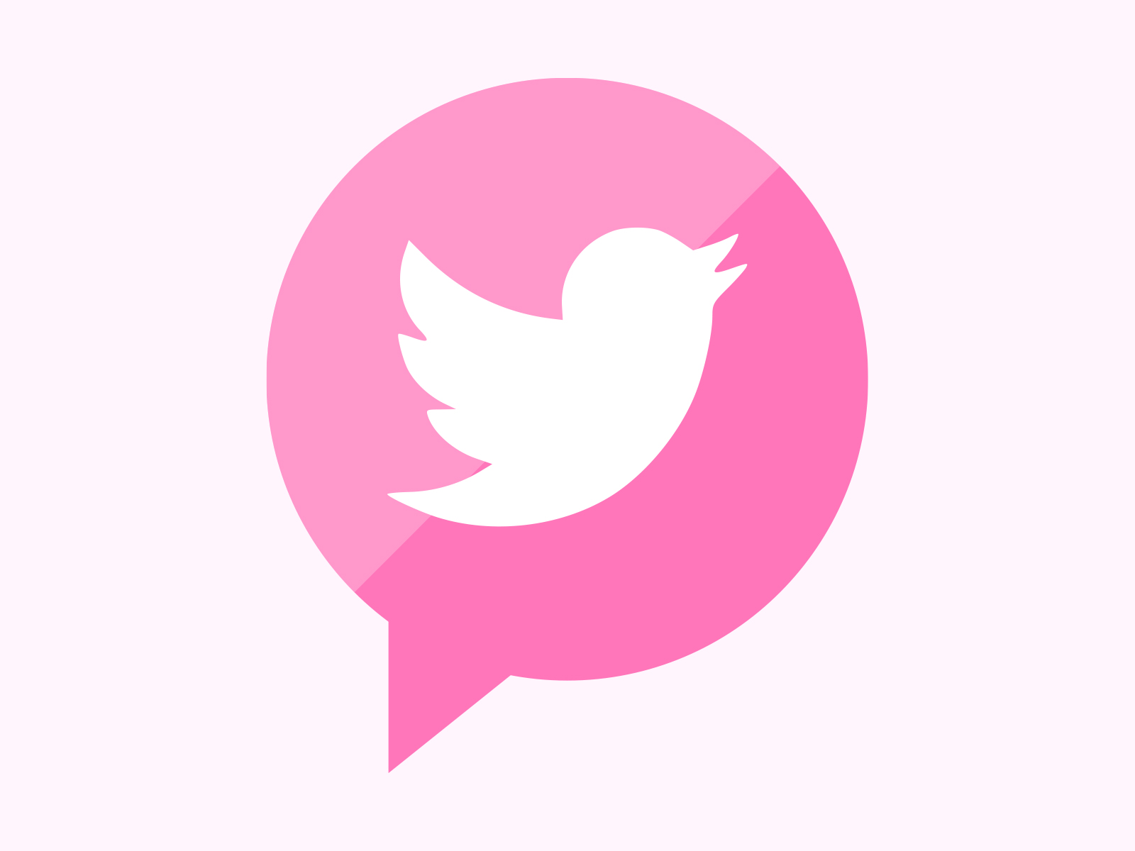 Pink Twitter Chat Bubble Icon Design