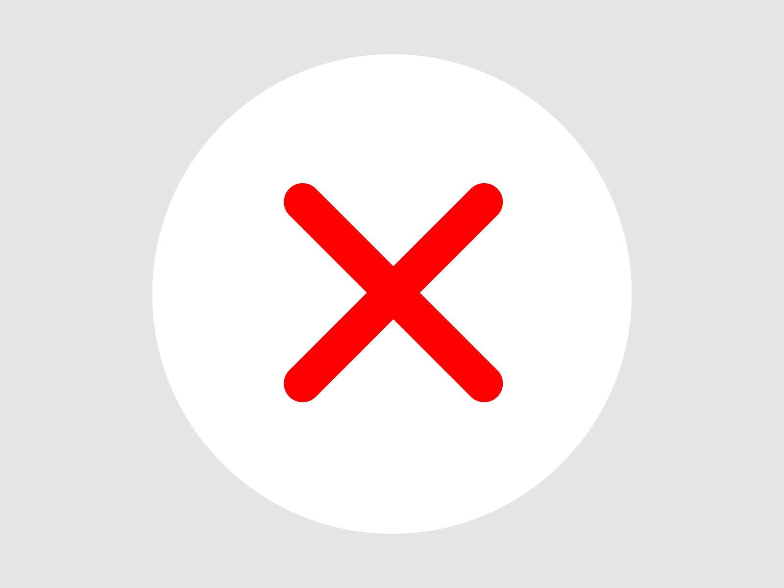Red Delete X Clean Round Icon