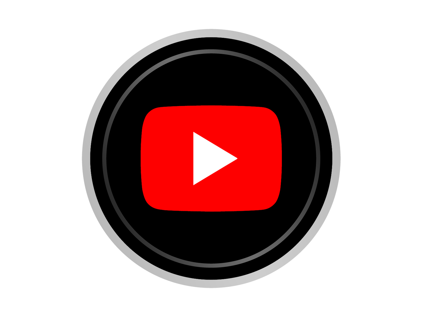 Round YouTube Black Icon Design