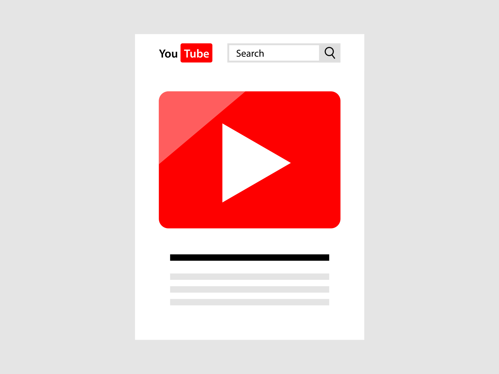 YouTube Homepage Flat Icon Design